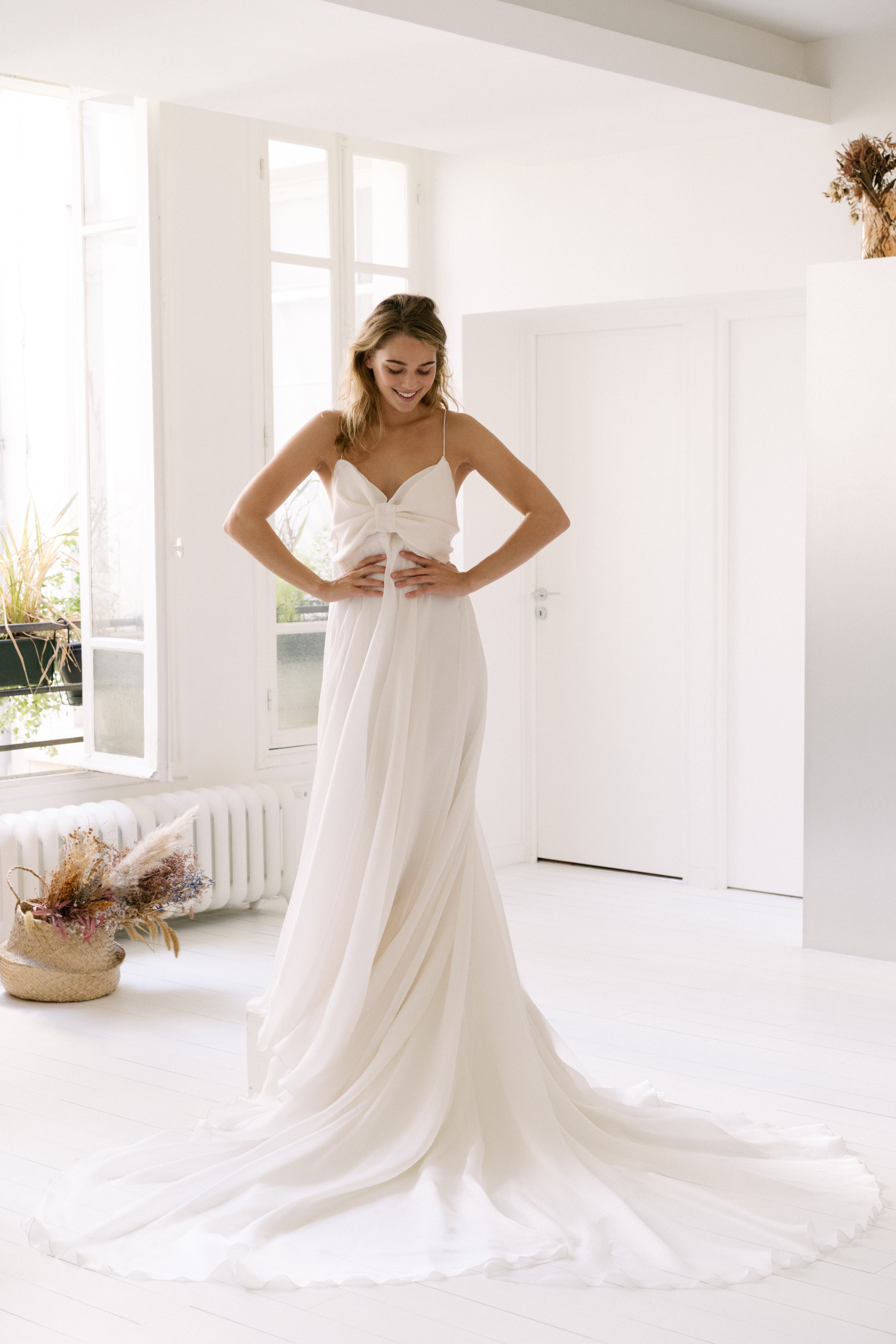 Maison Floret Sur-mesure Johan robe mariée organza noeud