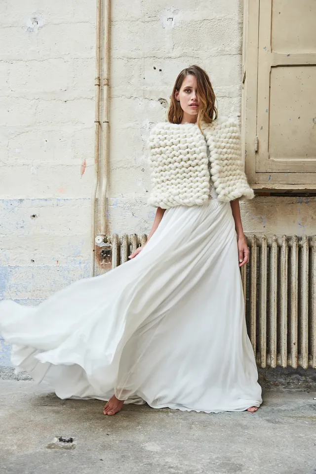 Maison Floret Accessoires Jay cape laine mariage