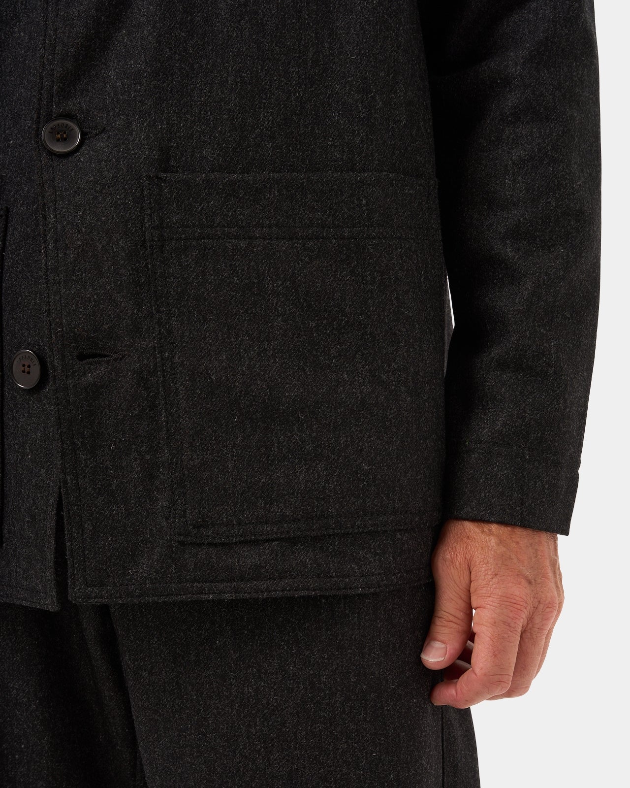 LAFAURIE ANDREU Flanelle veste gris anthracite laine