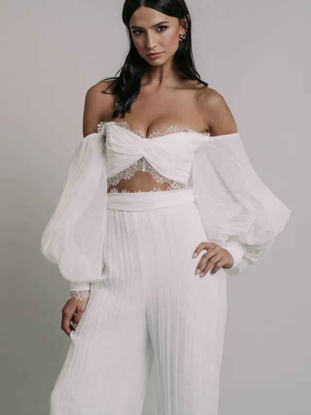 Rime Arodaky Evening Sunrise top cropped taille 34 chiffon