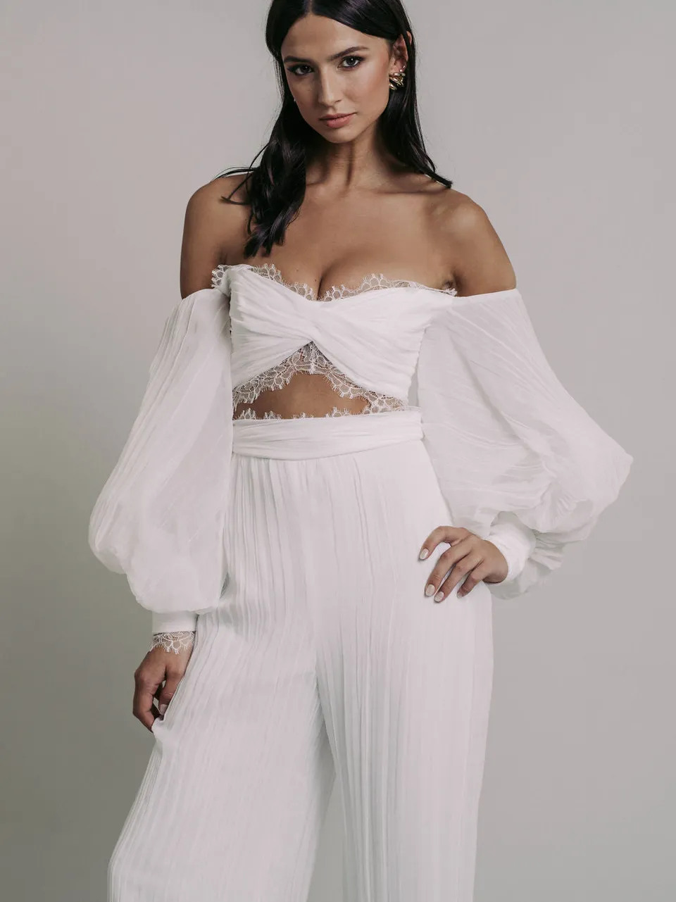 Rime Arodaky Evening Sunrise top cropped taille 34 chiffon