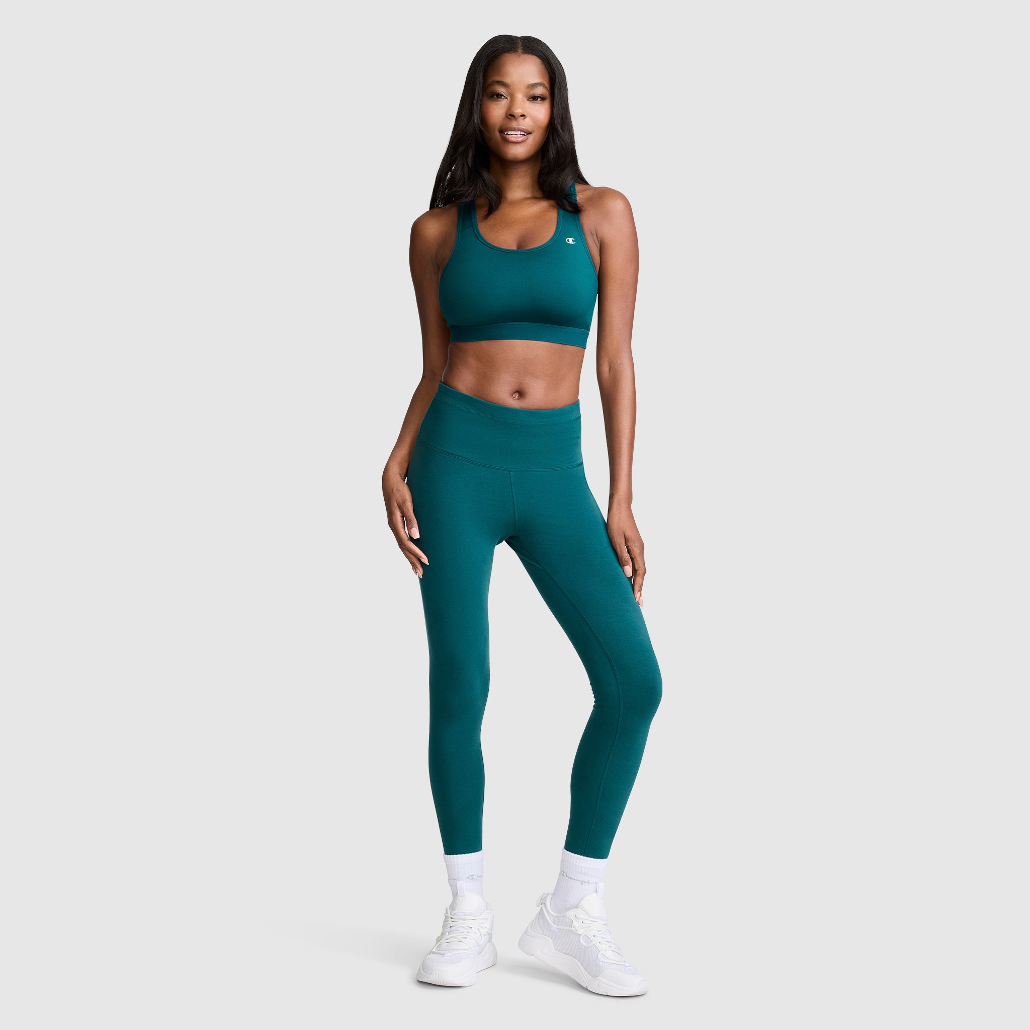 Champion Compression C Logo brassière de sport vert pétrole maintien modéré