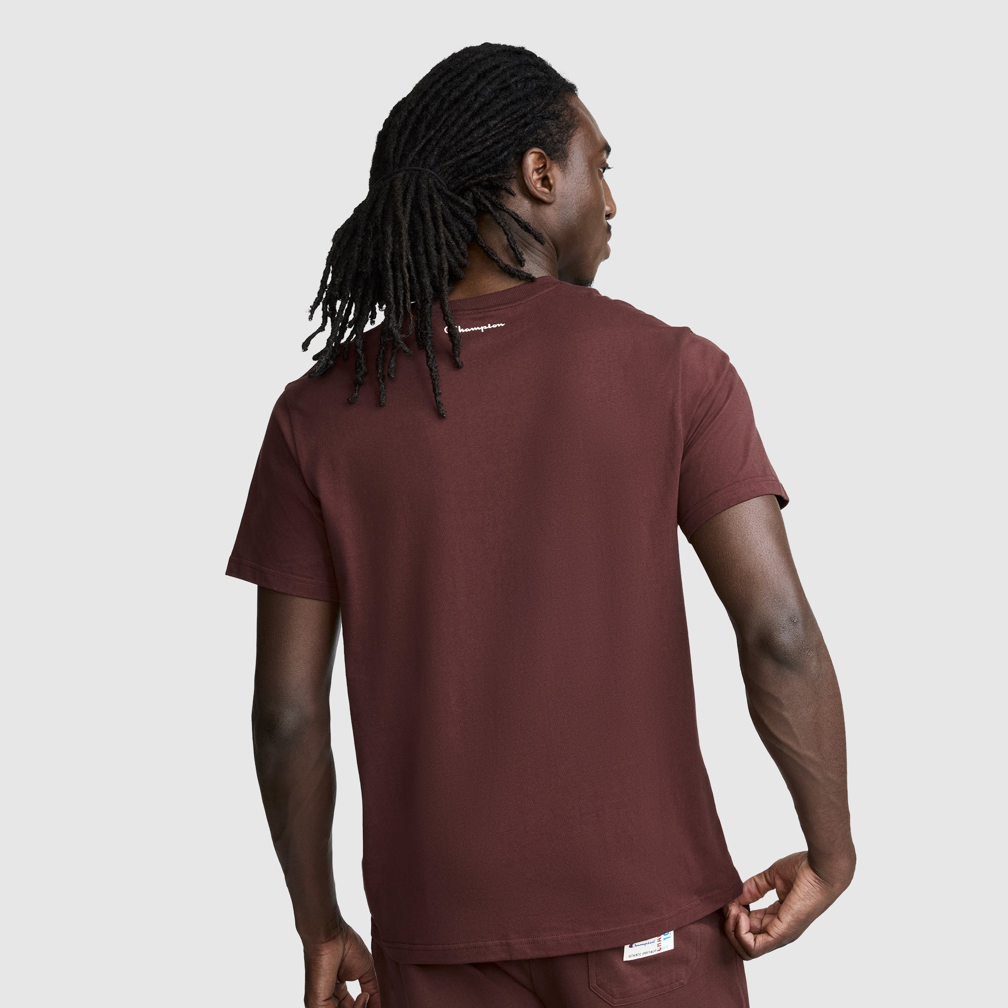 Champion Classic Script Logo t-shirt chocolat 100% coton homme