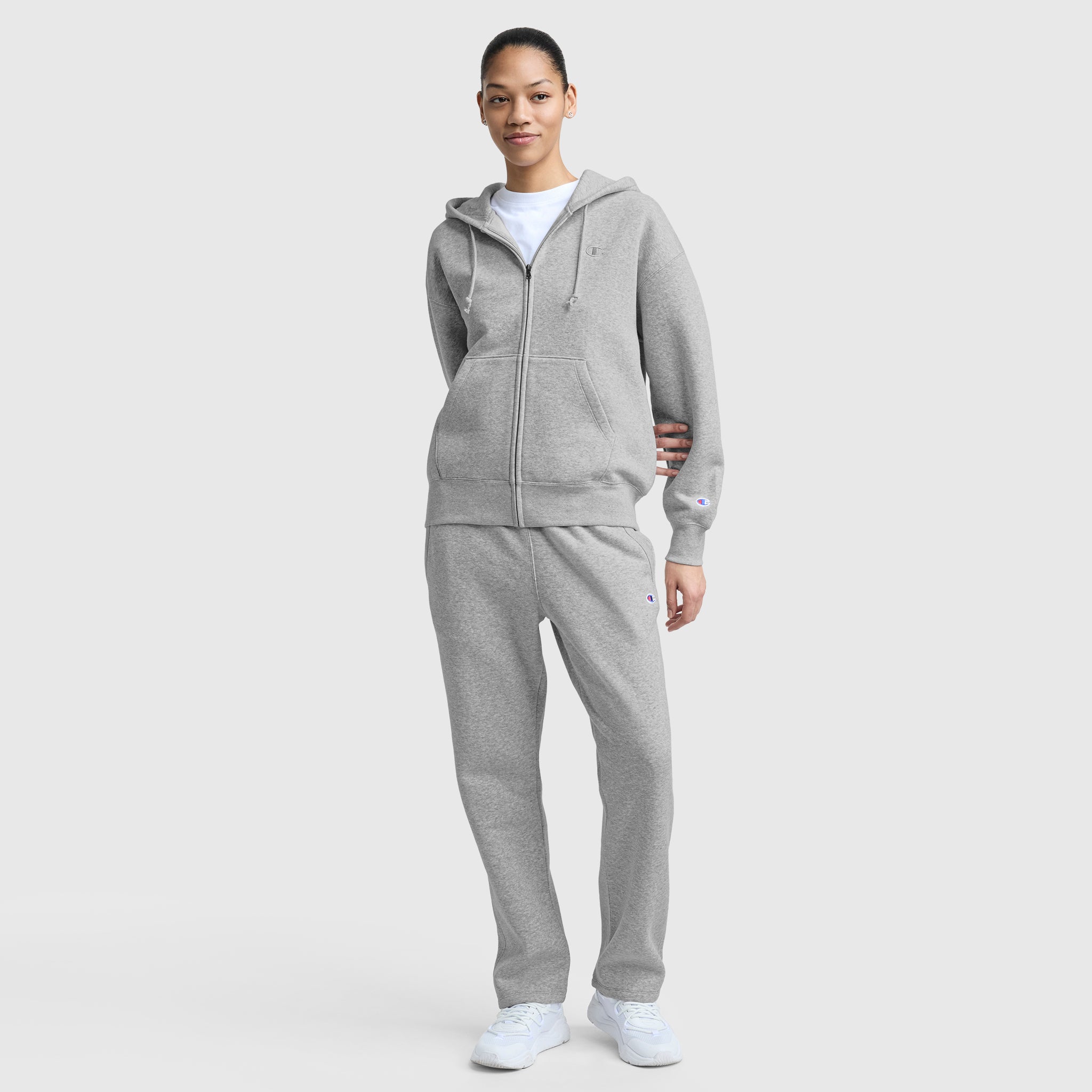 Champion Powerblend jogging droit gris molleton homme