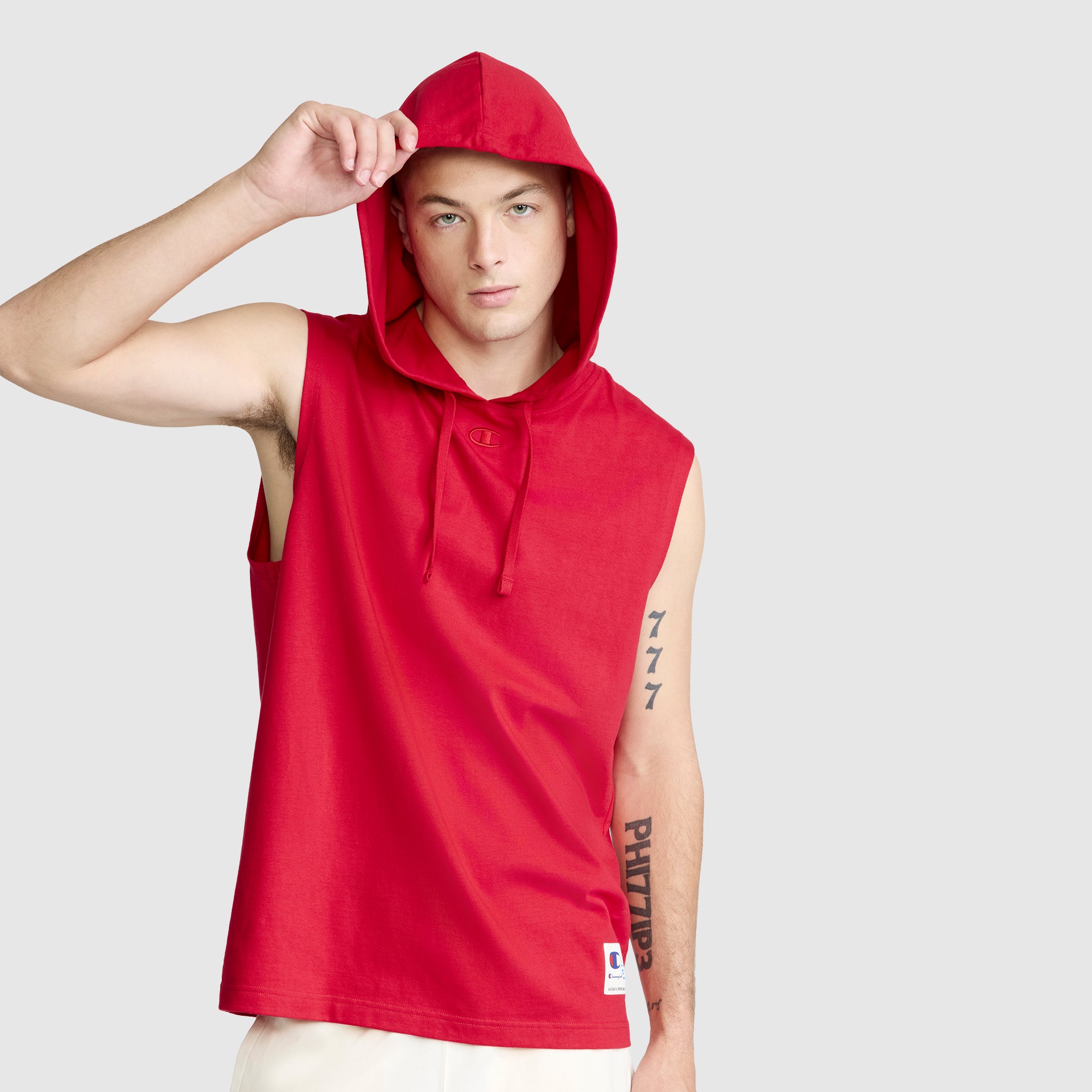 Champion Jersey sweat capuche sans manches Tango Red coton