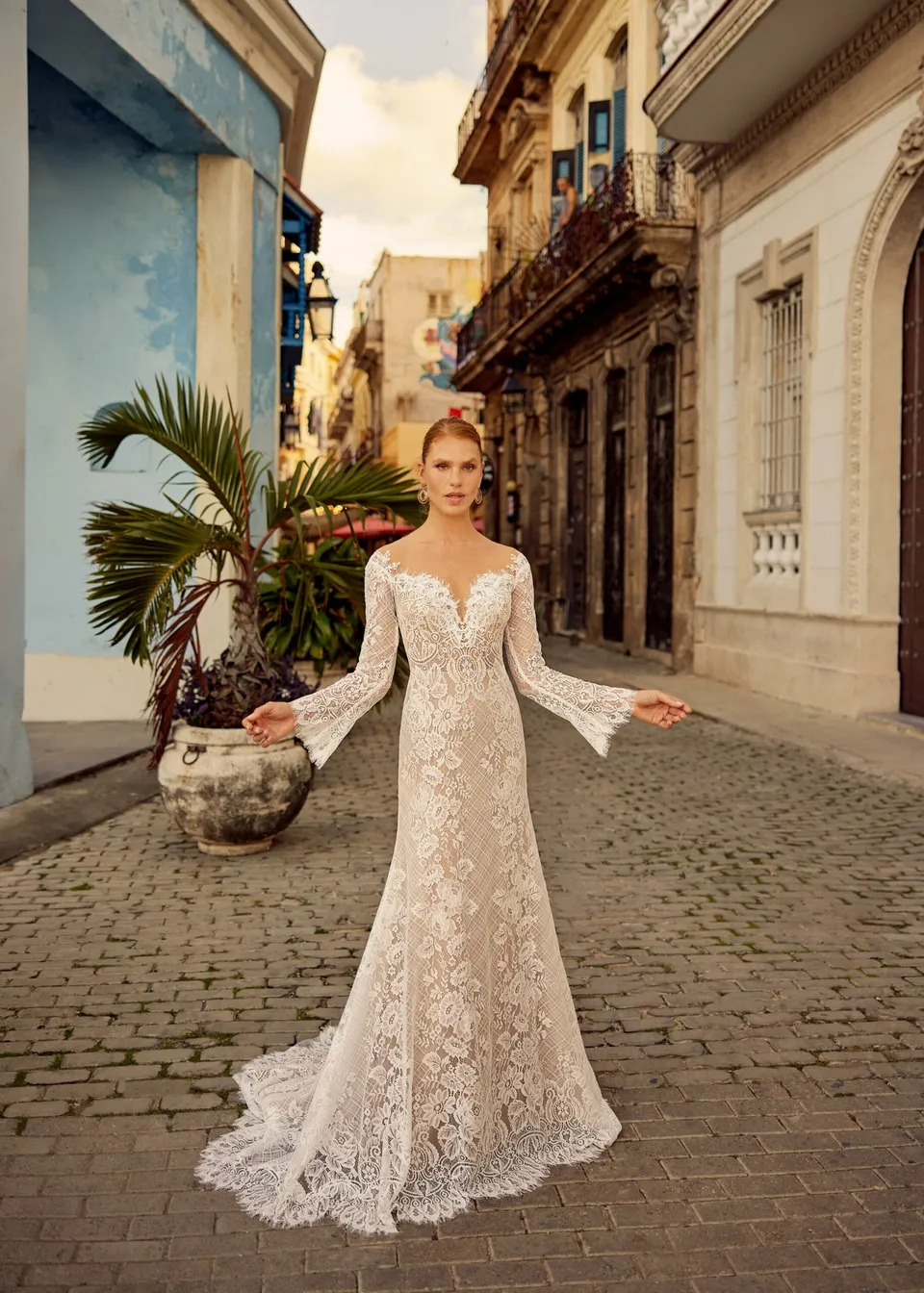 Hervé Paris Libre Lyra robe de mariée dentelle ivoire