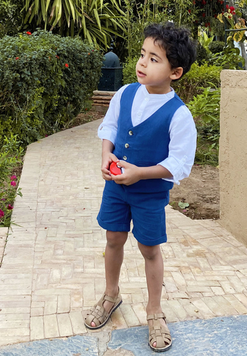 Le Jour de Notre Oui Arsène Bleu costume garçon short bleu