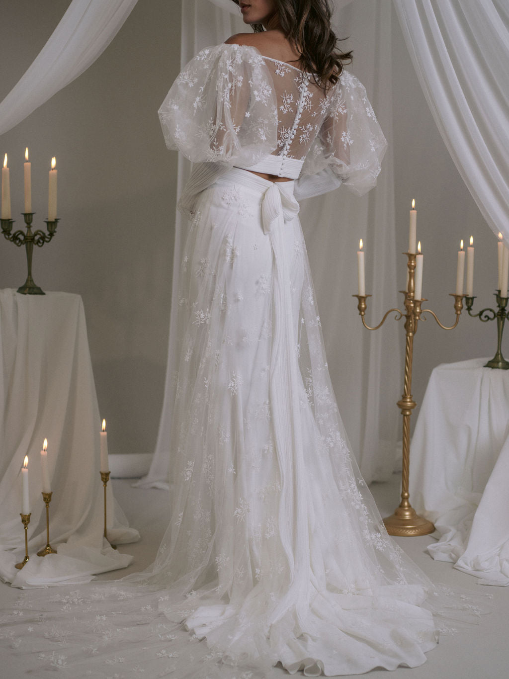 Rime Arodaky Bridal Cherry Lips ensemble top jupe brodé