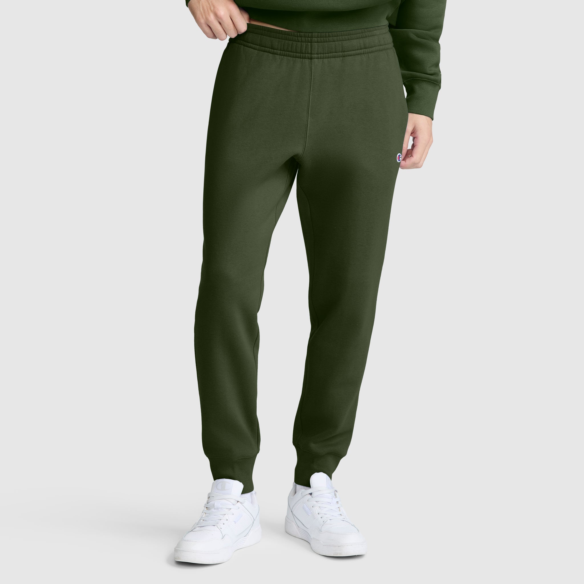 Champion Powerblend Joggers C Logo jogging femme vert coton