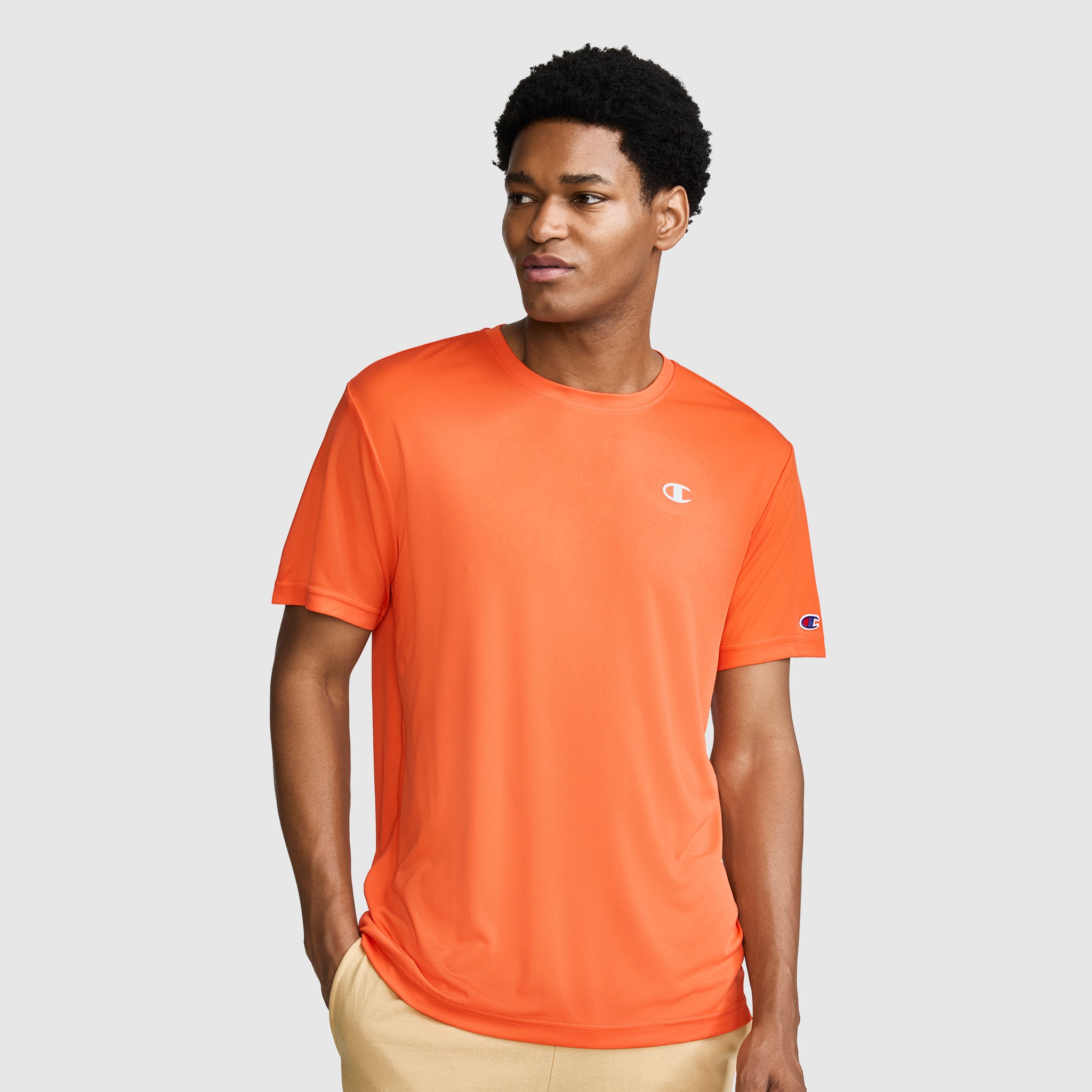 Champion Sport T-Shirt Reflective C Logo tee-shirt homme Tiger Lilly orange