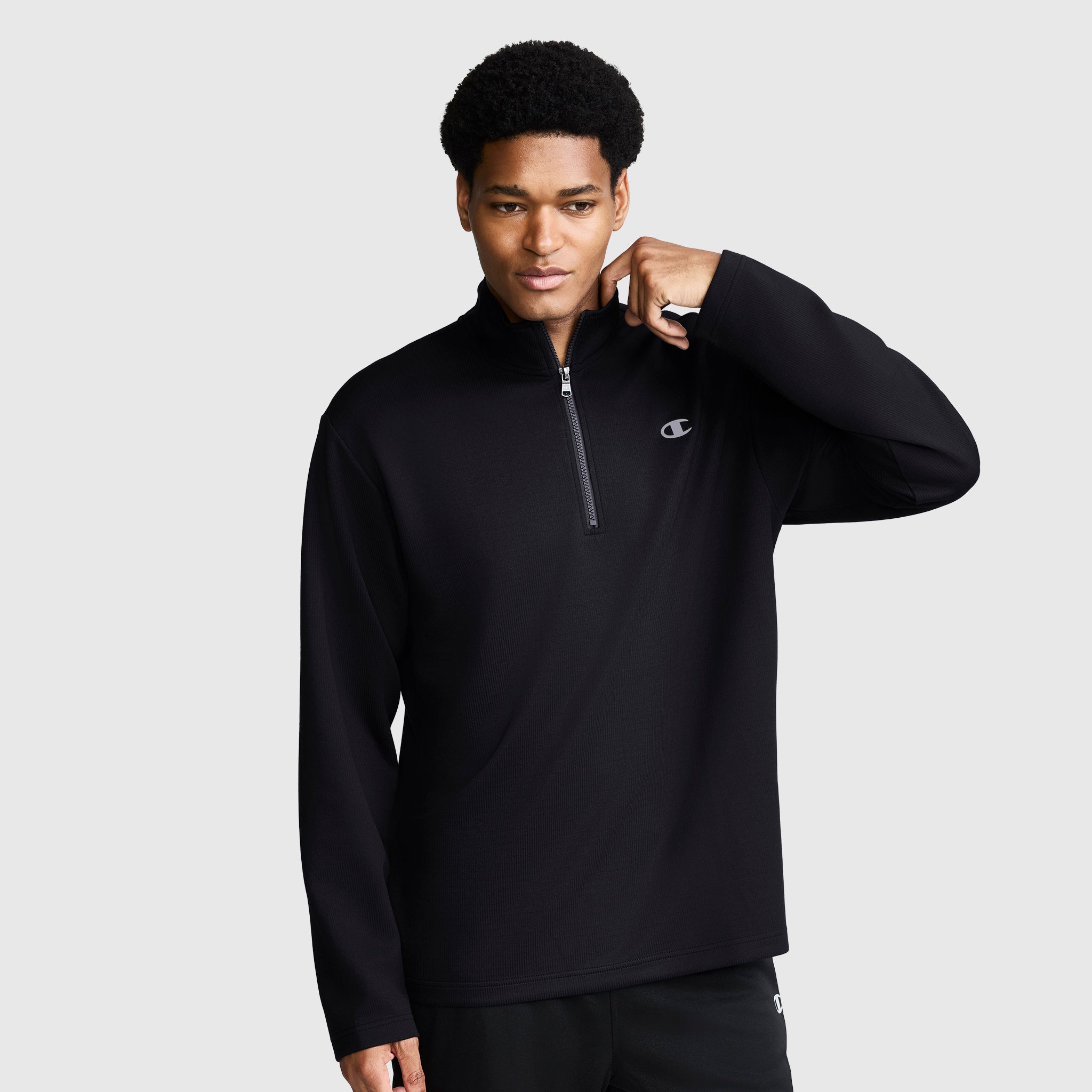 Champion Sport 1/4 Zip haut sport noir Black taille S-2XL