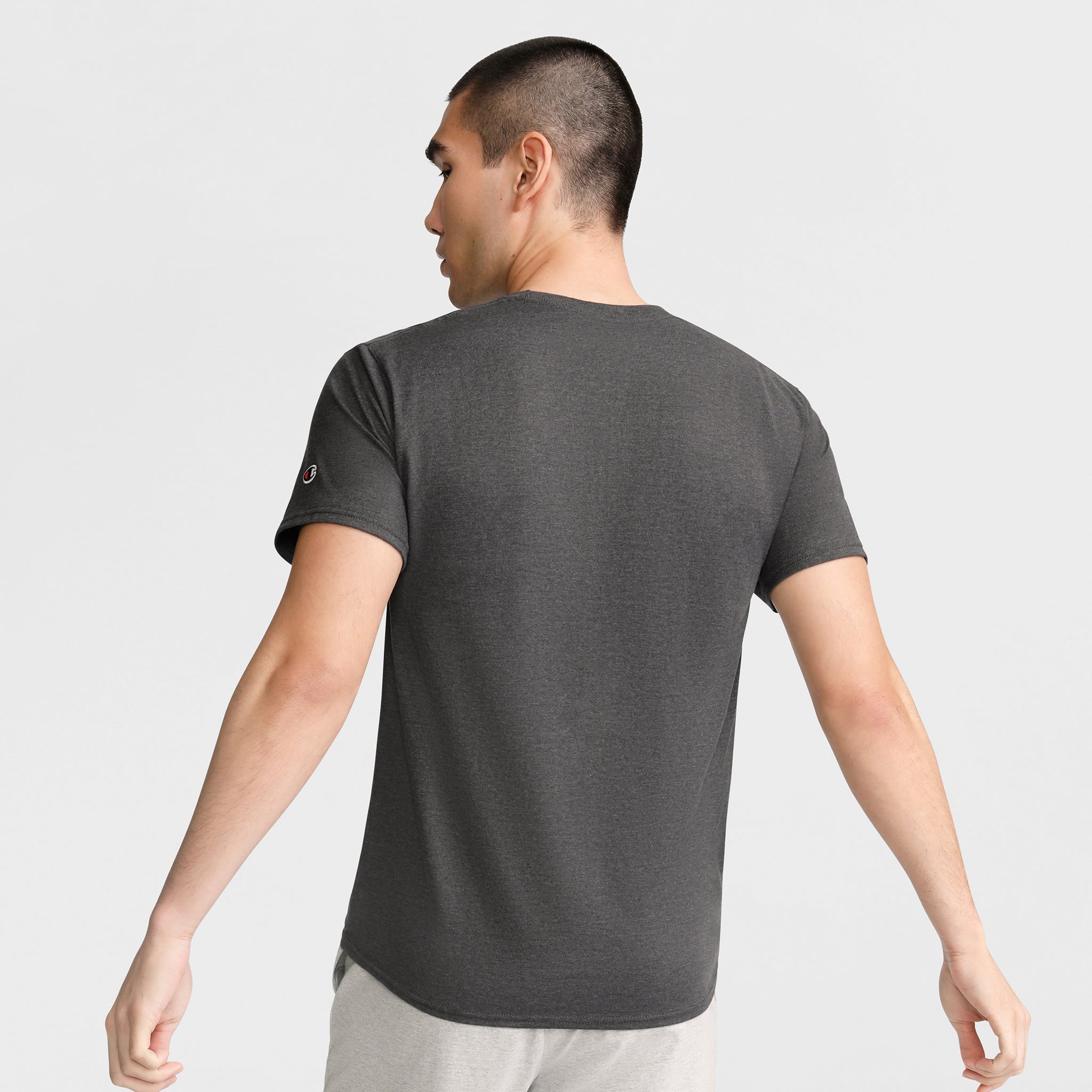 Champion Classic T-Shirt Gris Chiné Coton Logo C