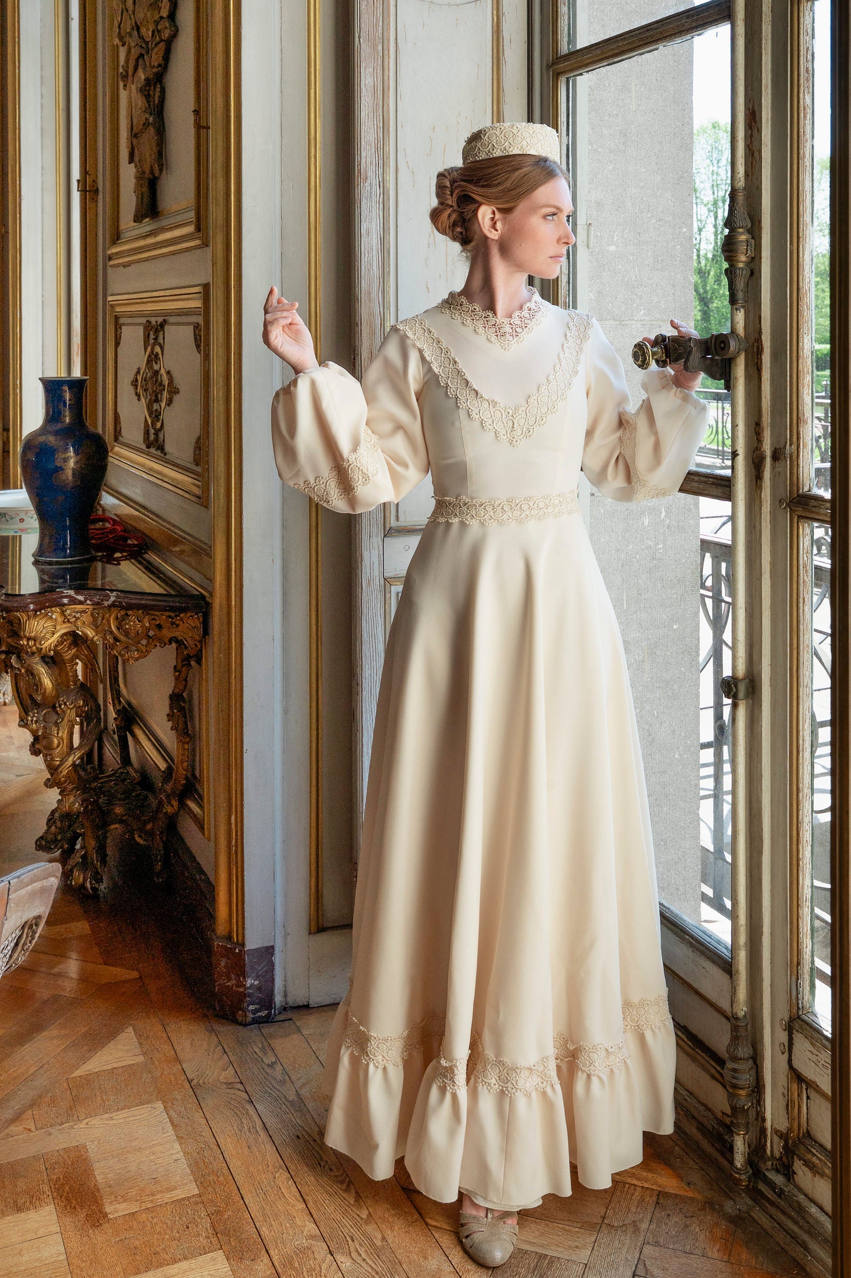 Solène Gisèle La mariée Robe Margaret ivoire manches bouffantes
