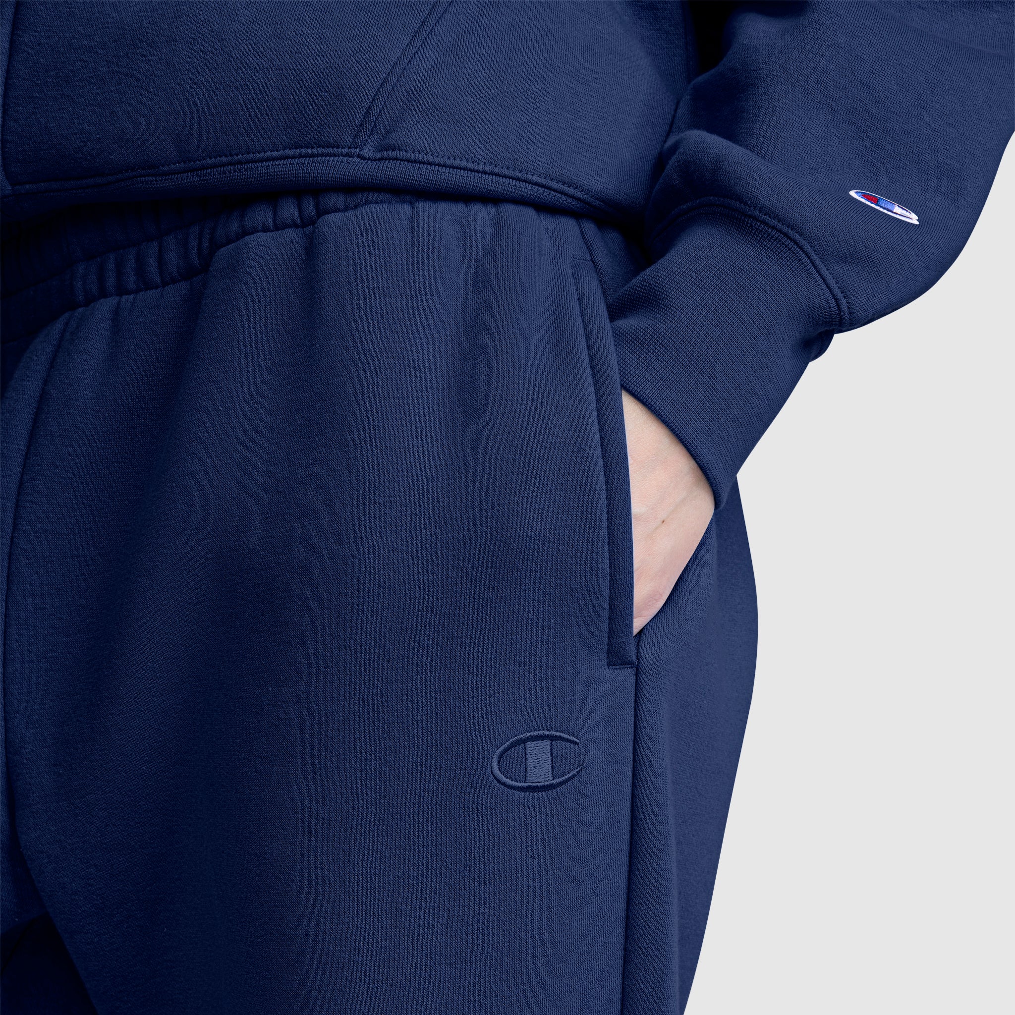 Champion Powerblend Oversized Sweatpants C Logo jogging bleu molleton