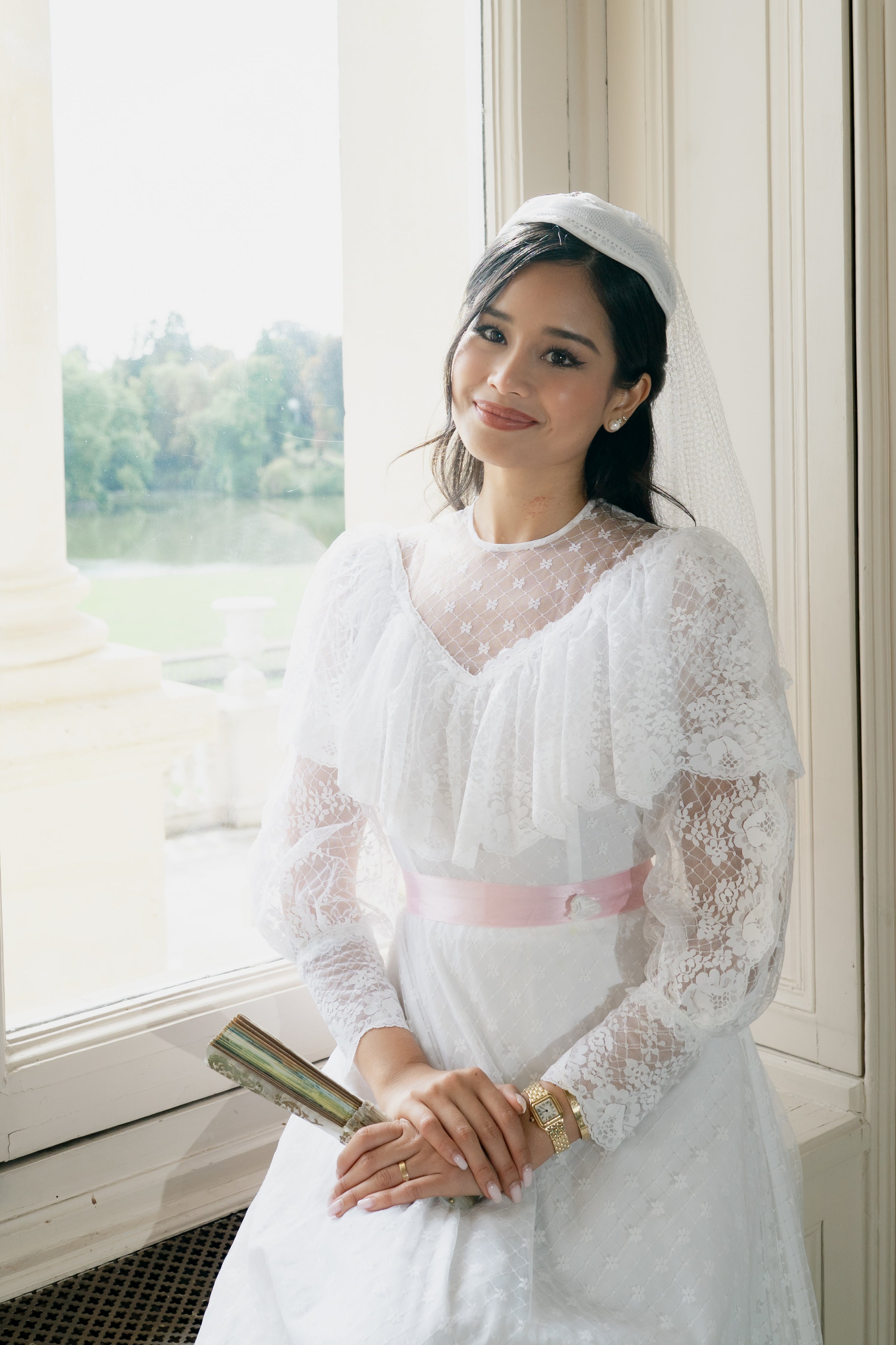 Solène Gisèle La mariée Haydée robe de mariée blanc ruban rose