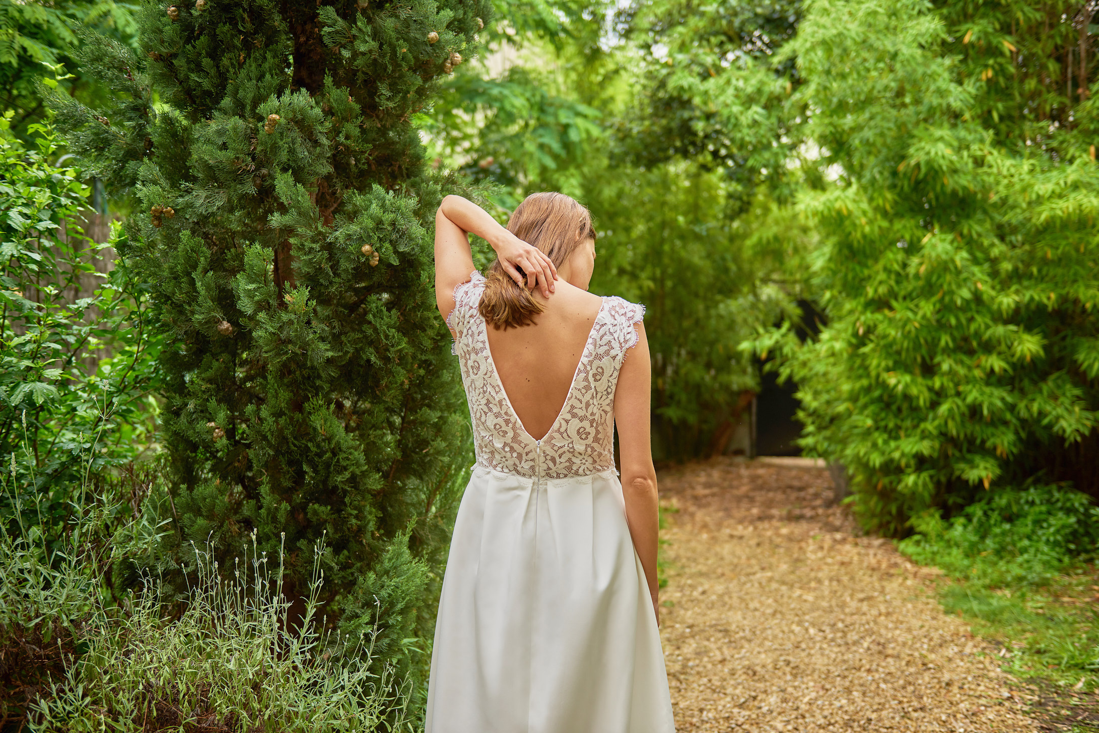 Maison Floret Sur-mesure Dustin robe de mariée dentelle satin