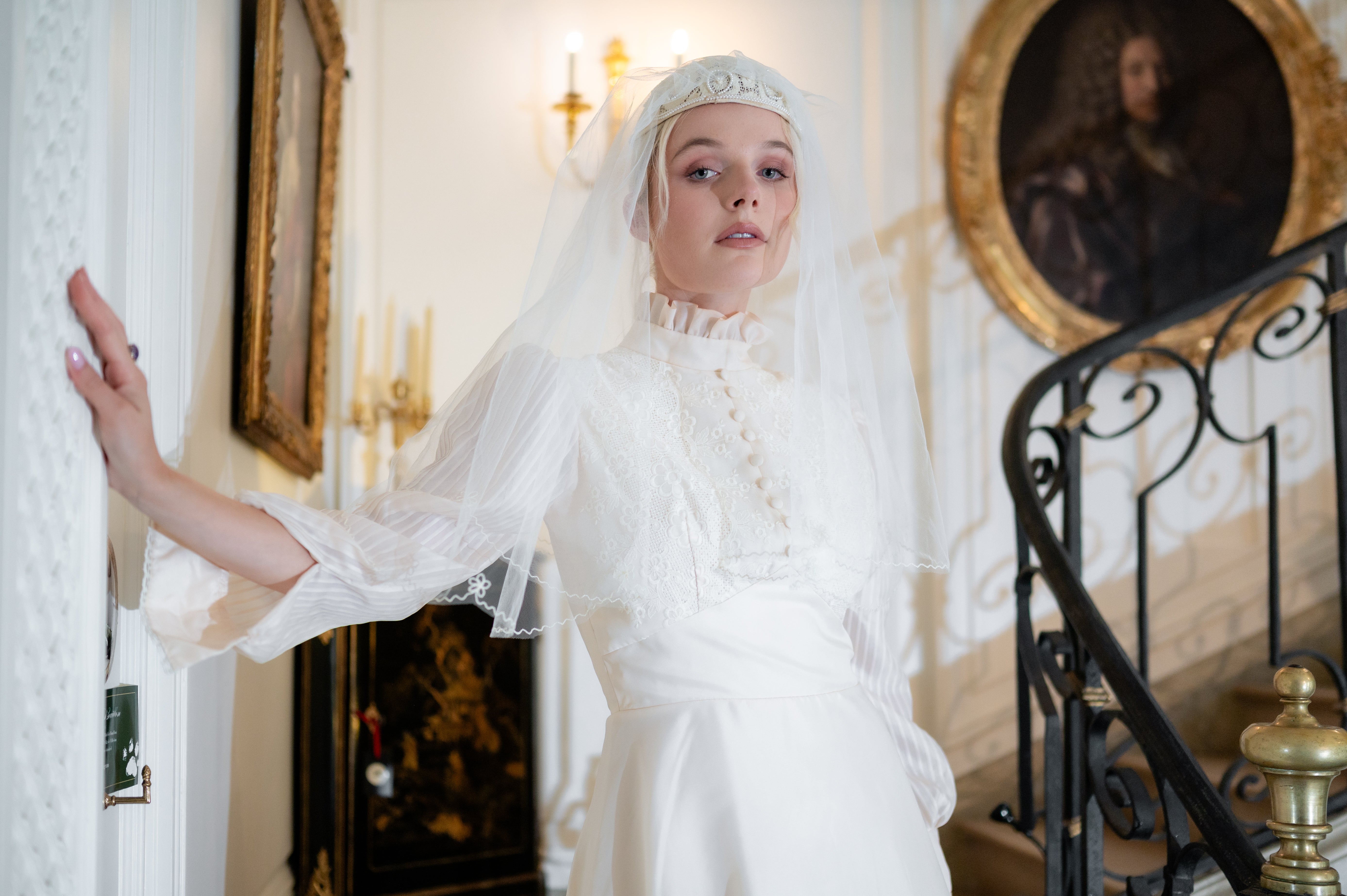 Solène Gisèle Les voiles et chapeaux chapeau voilette crème perles