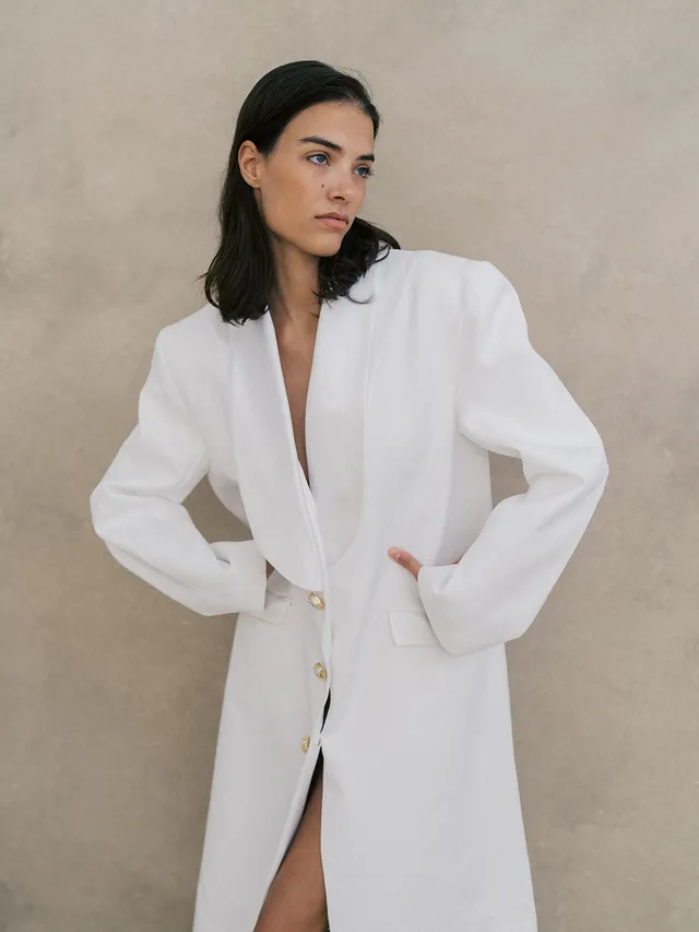Rime Arodaky Bridal Tatum robe manteau taille 34 crêpe