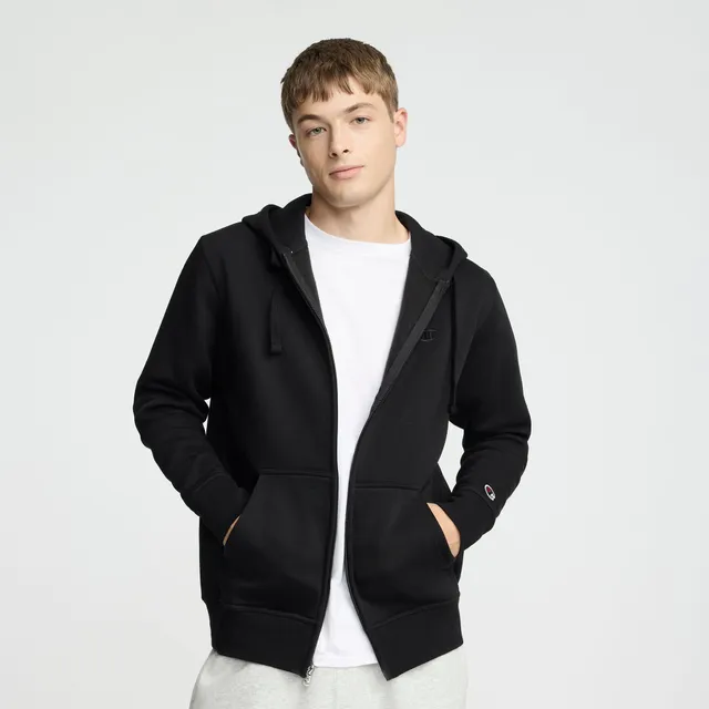 Champion Powerblend Full-Zip Hoodie sweat zippé Noir gratté