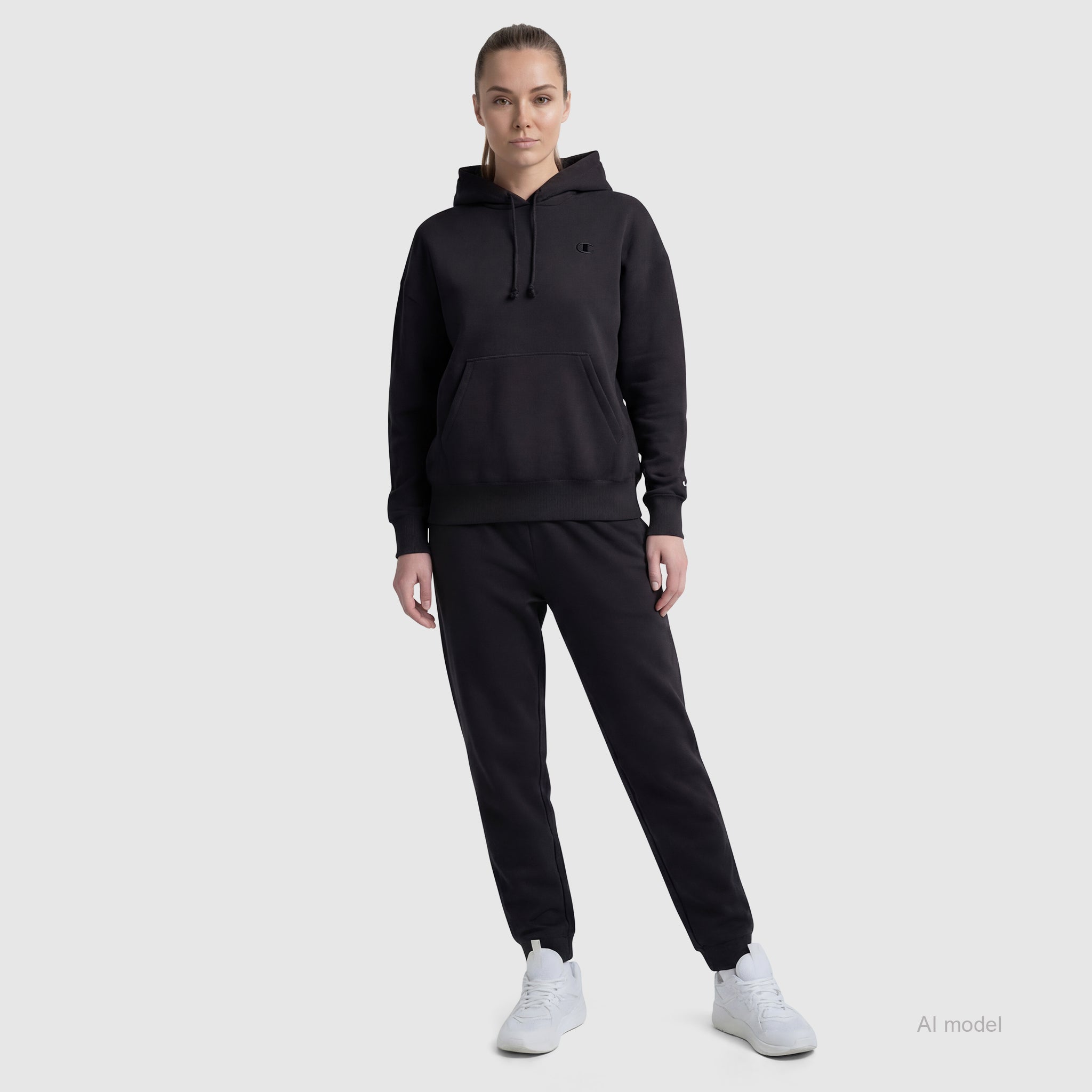 Champion Powerblend Freshman Hoodie sweat à capuche noir coton