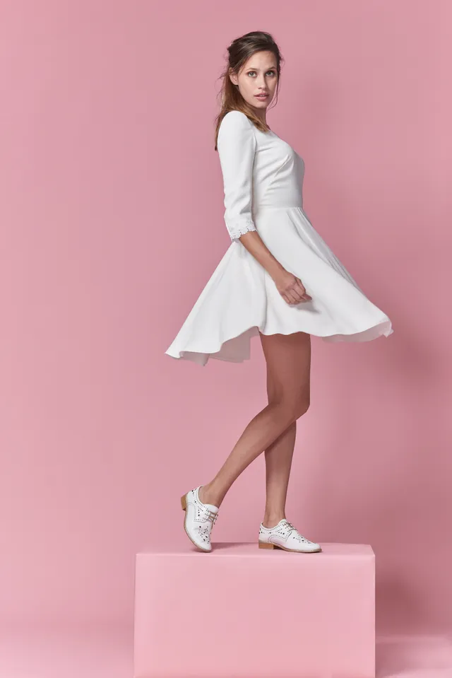 Maison Floret Lee robe crêpe broderie de Calais