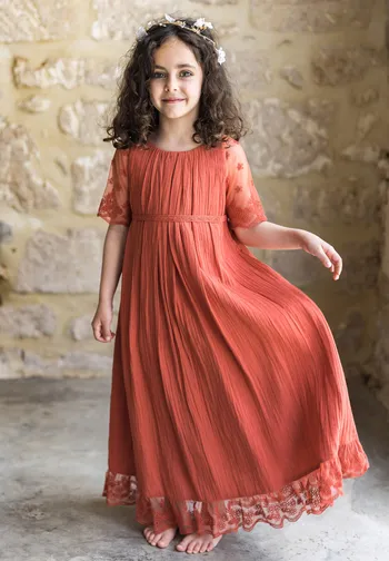 Le Jour de Notre Oui Thelma robe fille terracotta