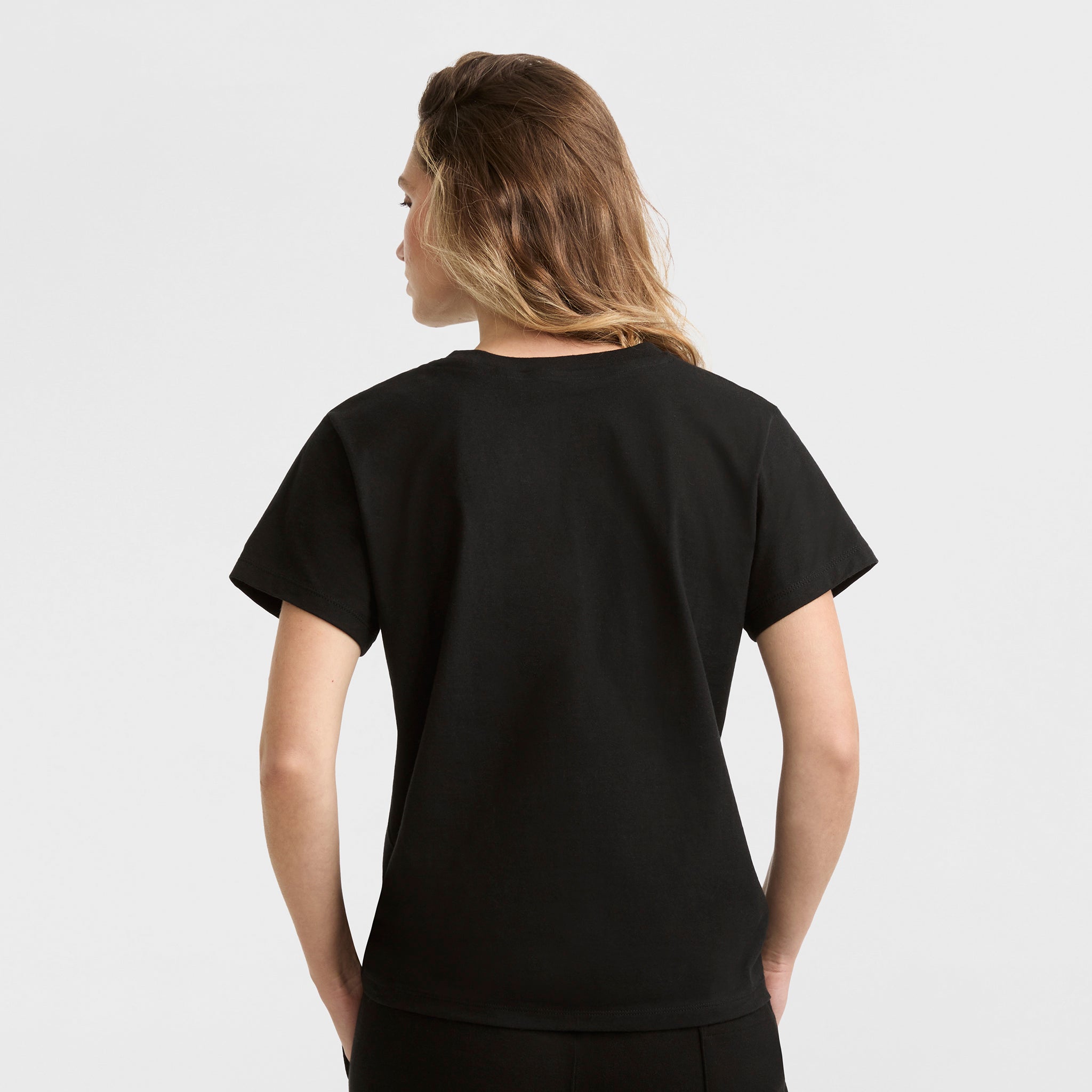 Champion Classic T-Shirt Script Logo t-shirt femme Noir coton