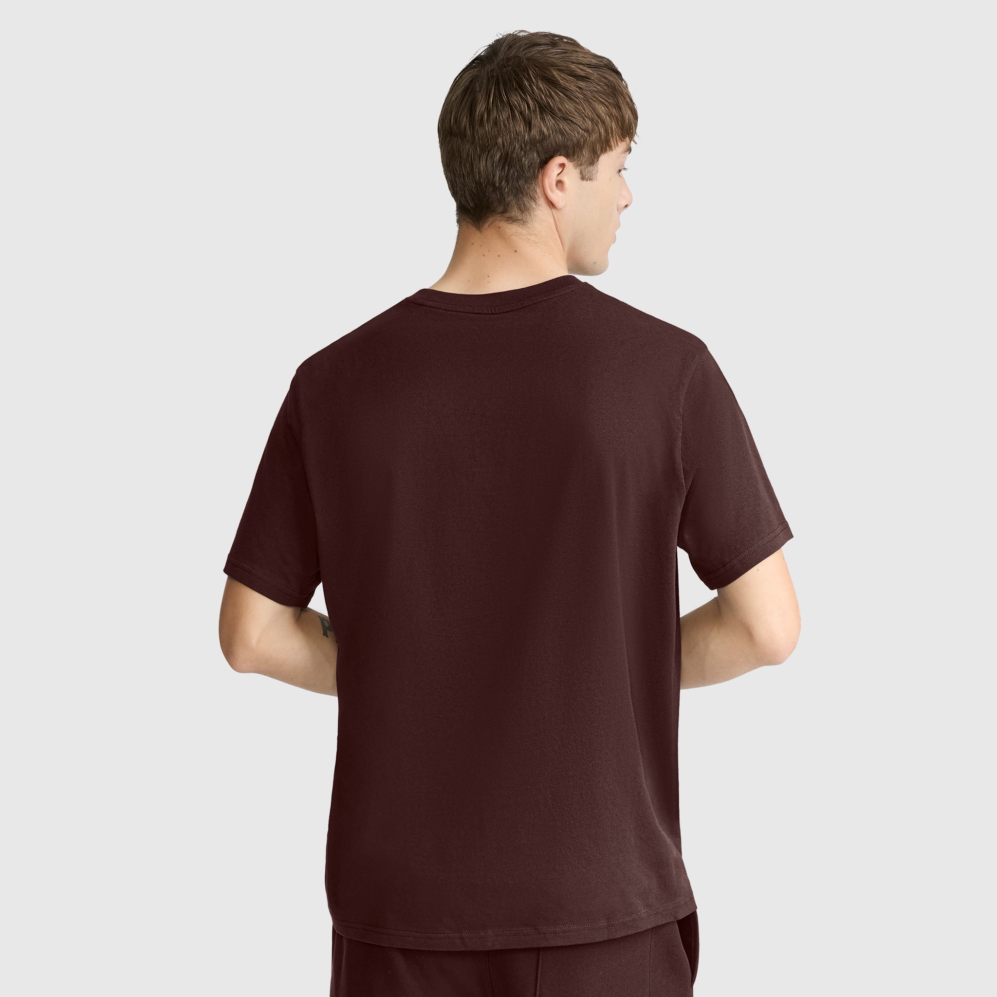 Champion Classic T-Shirt C Logo t-shirt homme Bitter Chocolate coton
