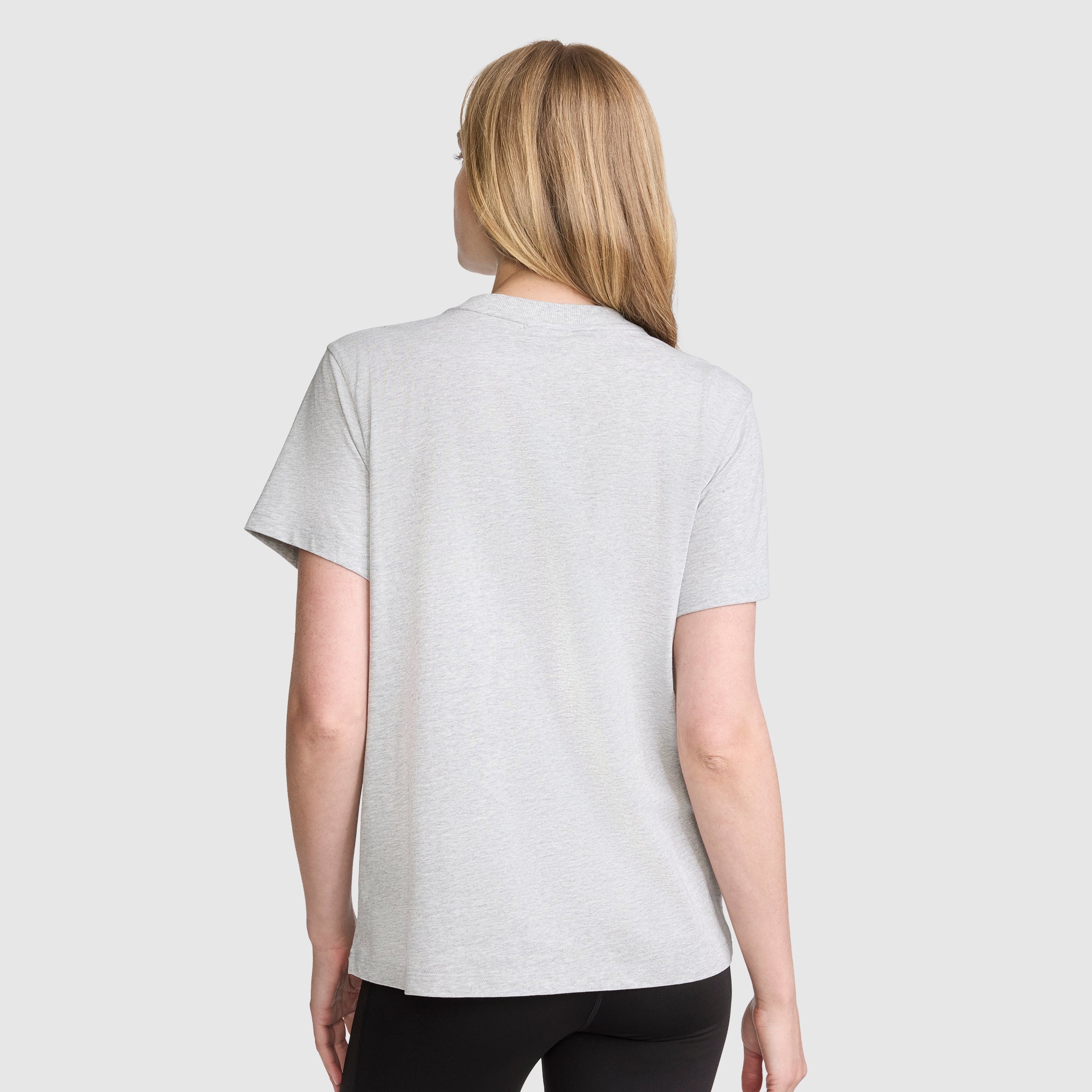 Champion Classic T-Shirt Script Logo t-shirt femme gris coton
