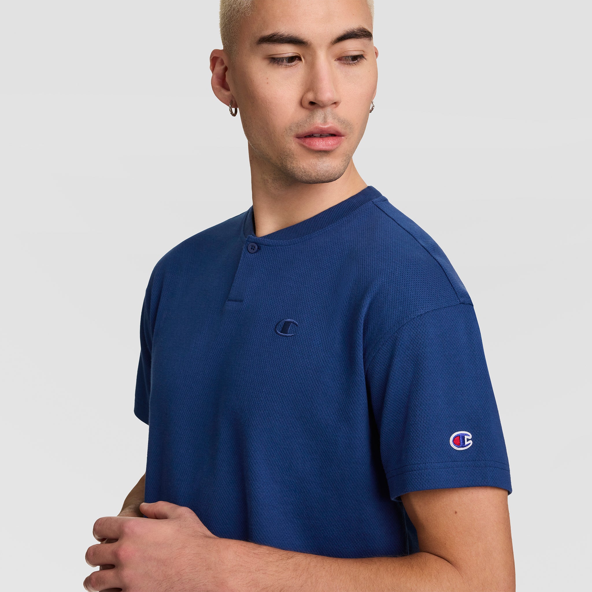 Champion Henley T-shirt bleu Estate Blue taille L