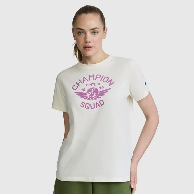 Champion Squad Graphic T-Shirt tee-shirt écru coton