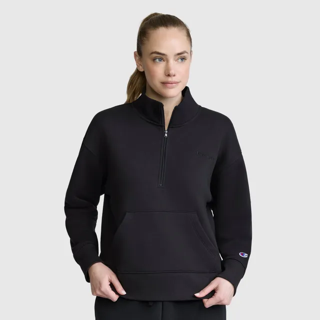 Champion Fleece Mockneck Quarter-Zip sweat Noir