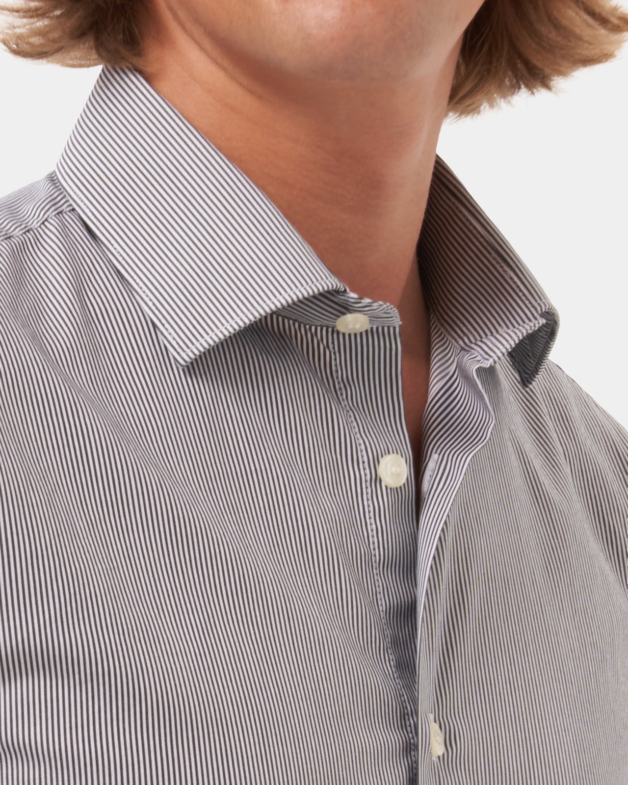 LAFAURIE CHOPIN Gris Blanc chemise rayée coton semi-ajustée