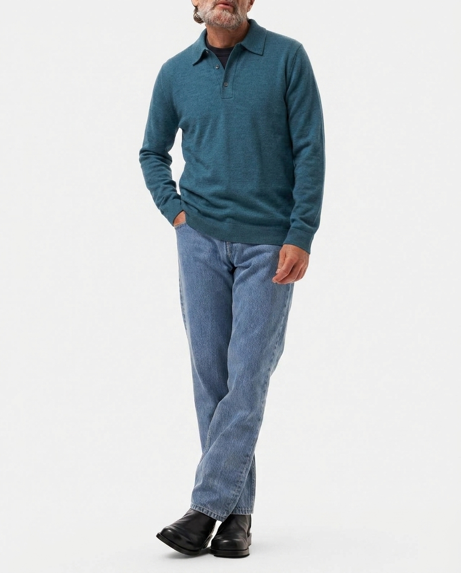 LAFAURIE ALESSIO polo bleu Lazuli laine mérinos homme S-XXL