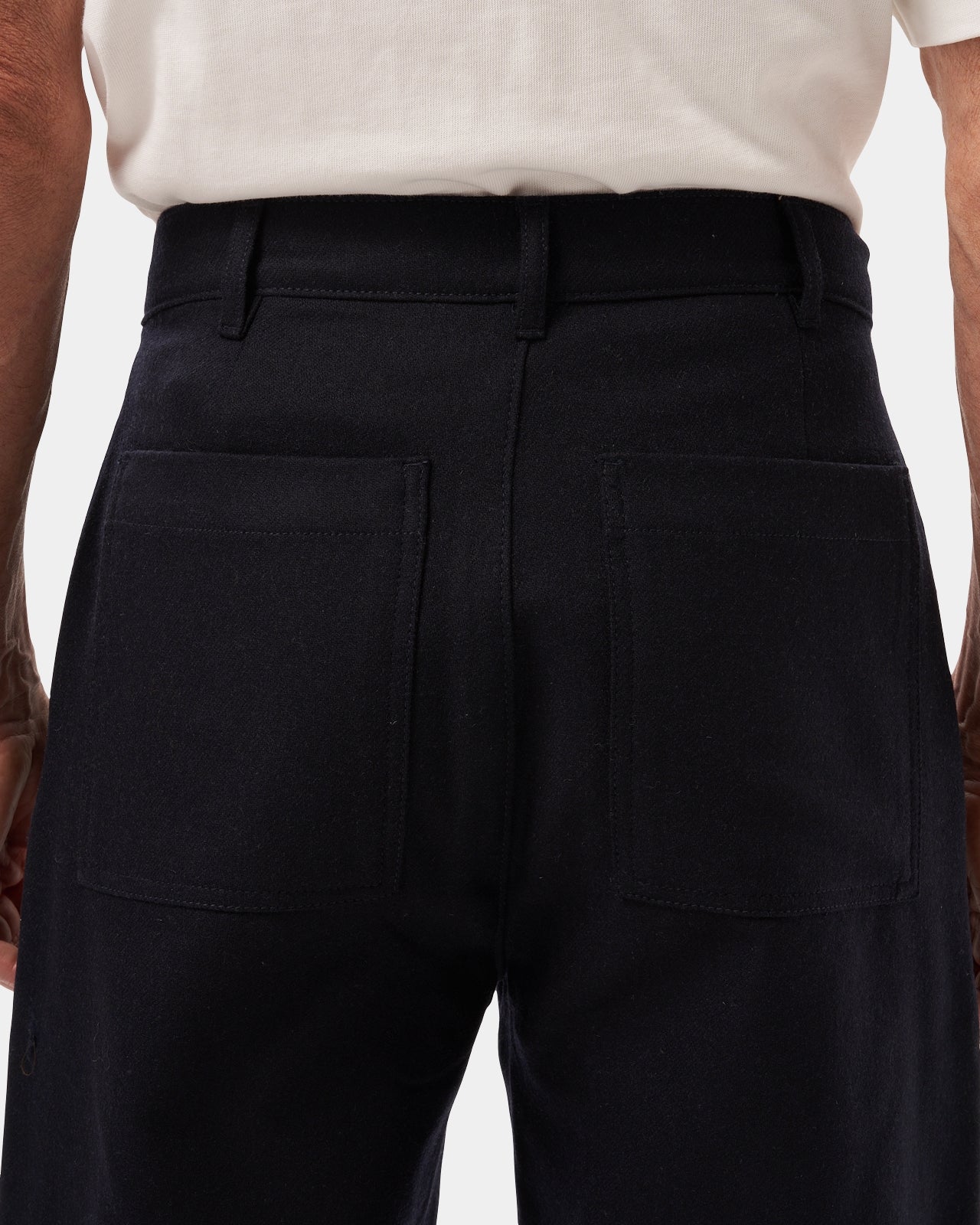 LAFAURIE MARCEL Flanelle pantalon navy laine vierge