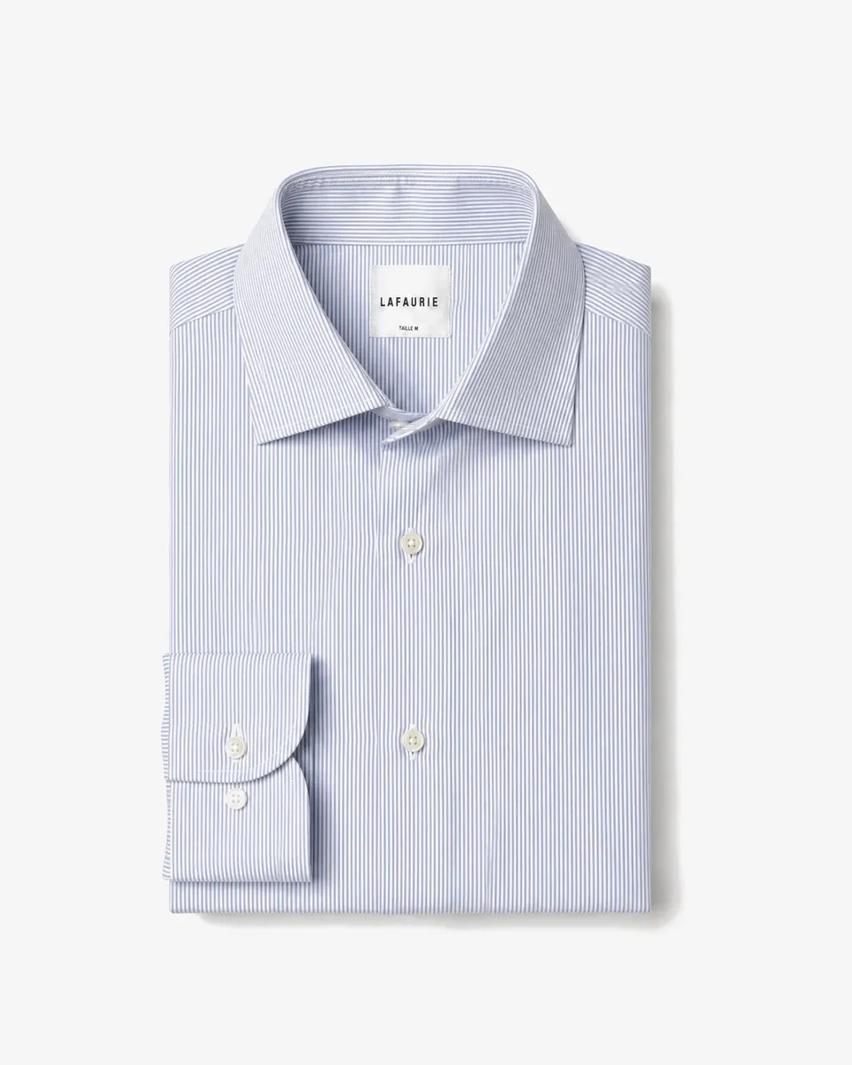 LAFAURIE LUTECE chemise blanc navy rayée coton
