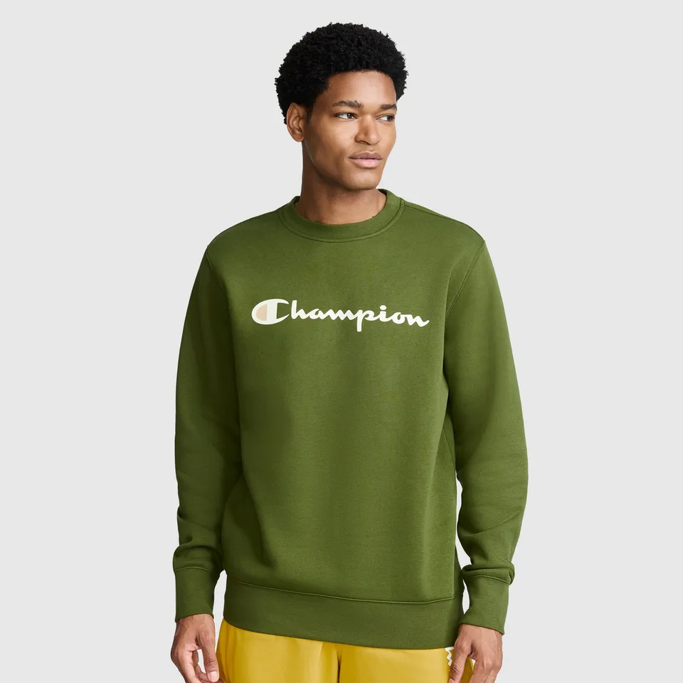 Champion Powerblend Classic Script sweat col rond vert Chive