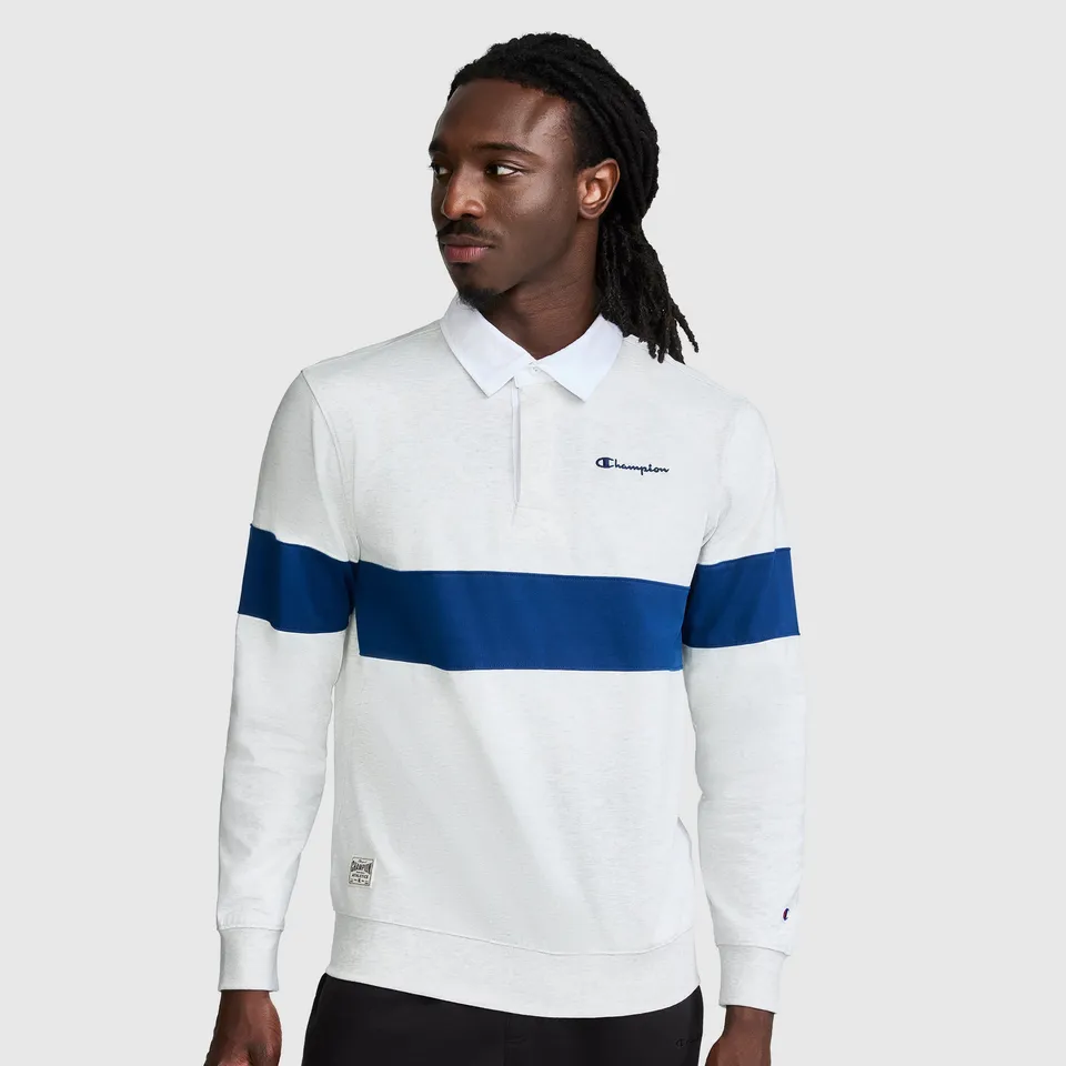 Champion Rugby Shirt coton rayé Gris Silver