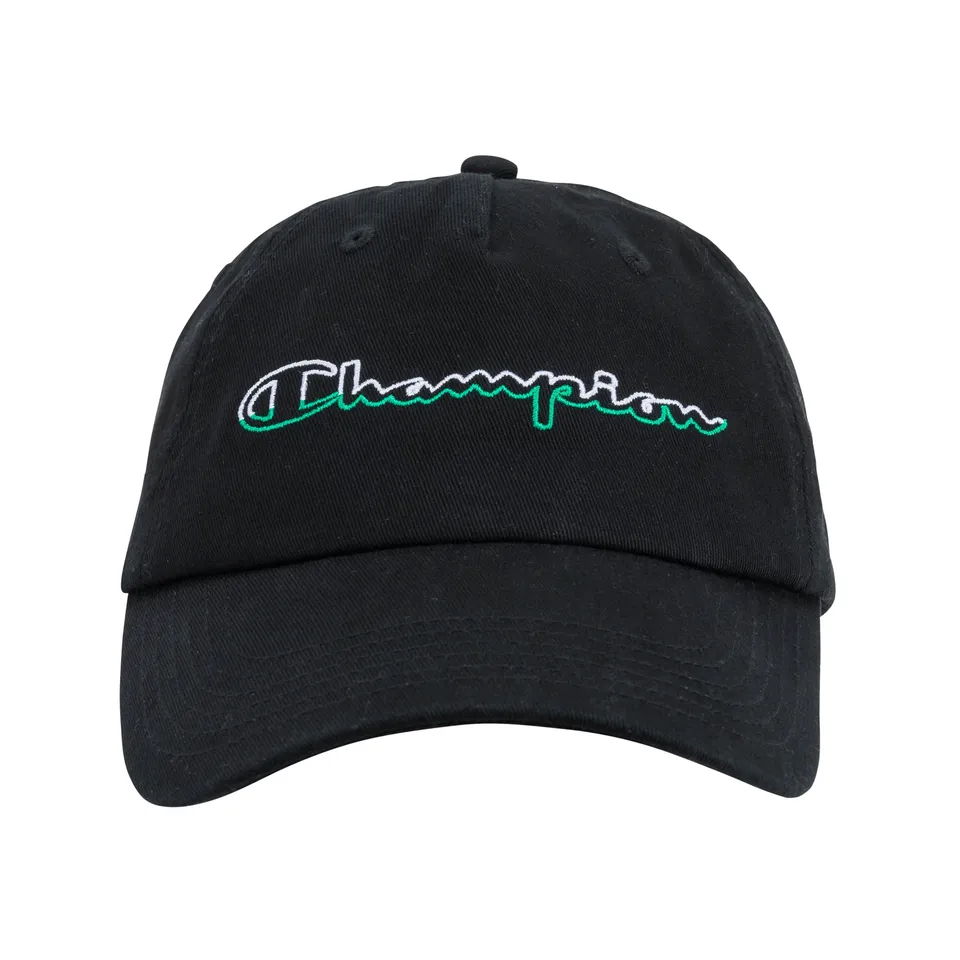 Champion Hats Split Script Dad casquette noir coton