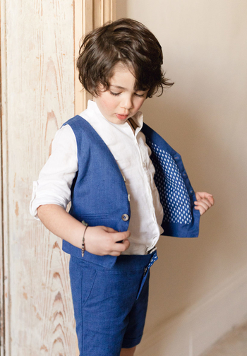 Le Jour de Notre Oui Arsène Bleu costume garçon short bleu