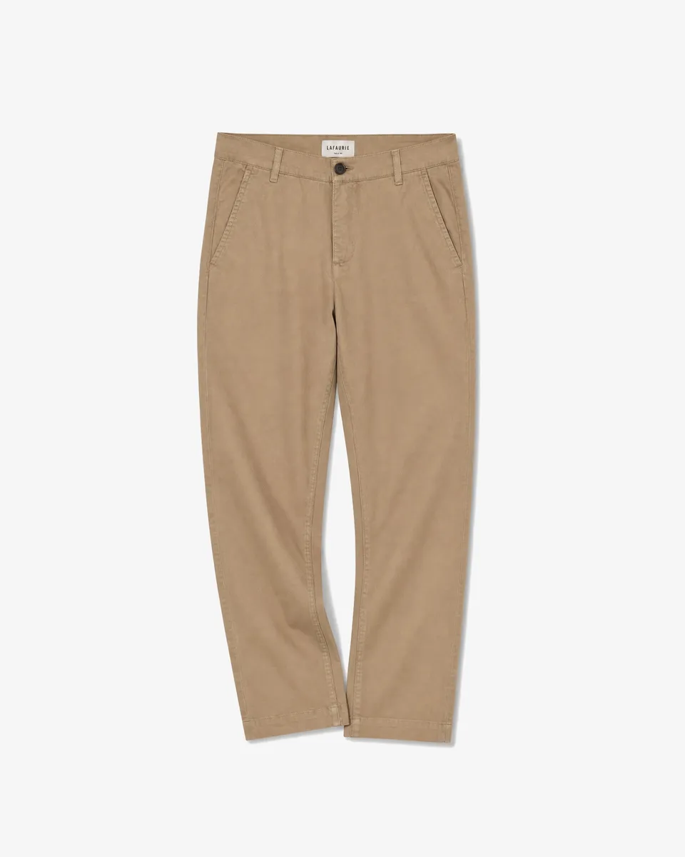 Lafaurie Albert Pantalon Chino Camel Twill Coton Ajusté