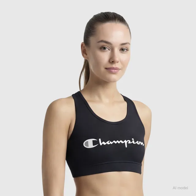 Champion Sports Bra Script Logo brassière noire coton S-2XL
