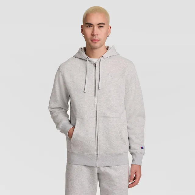 Champion Powerblend Full-Zip Hoodie sweat Oxford Gris gratté