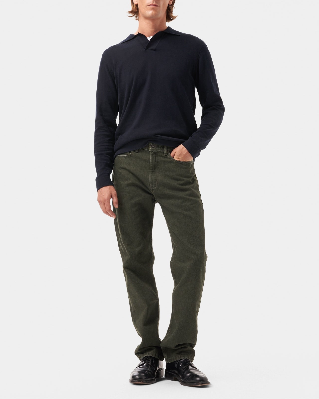 Lafaurie Brady jean droit denim kaki régiment coton