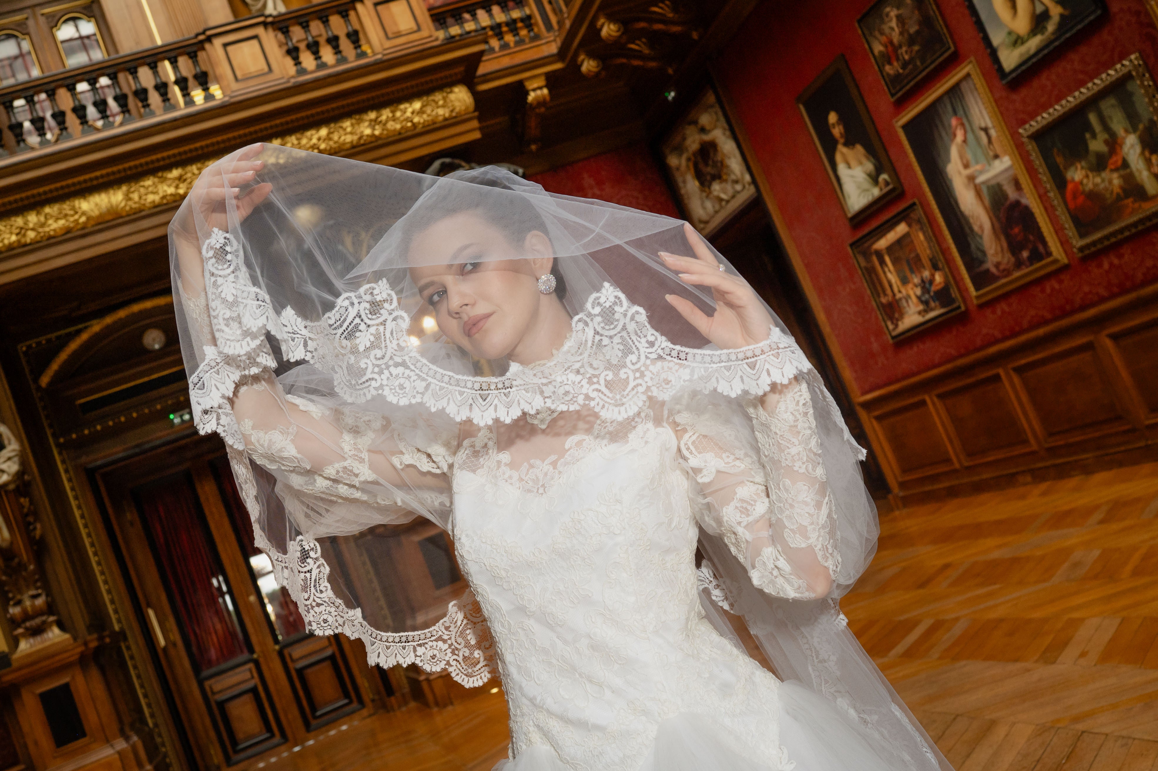 Solène Gisèle Voile Tulle et Dentelle Mariée Vintage