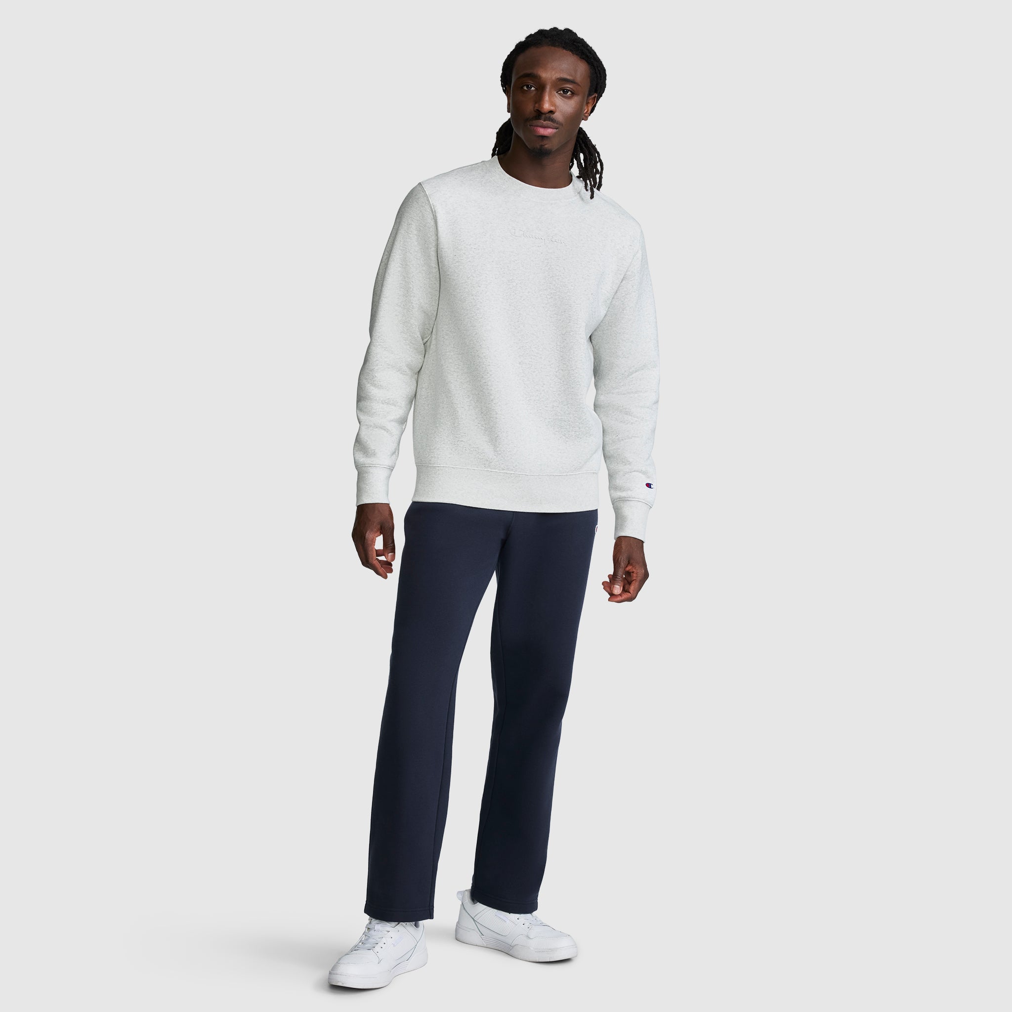 Champion Powerblend Crewneck sweat homme gris molleton