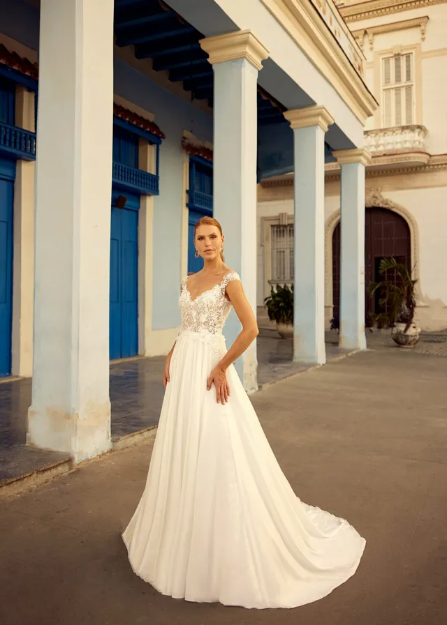 Hervé Paris Libre Collection Leni robe de mariée satin simple
