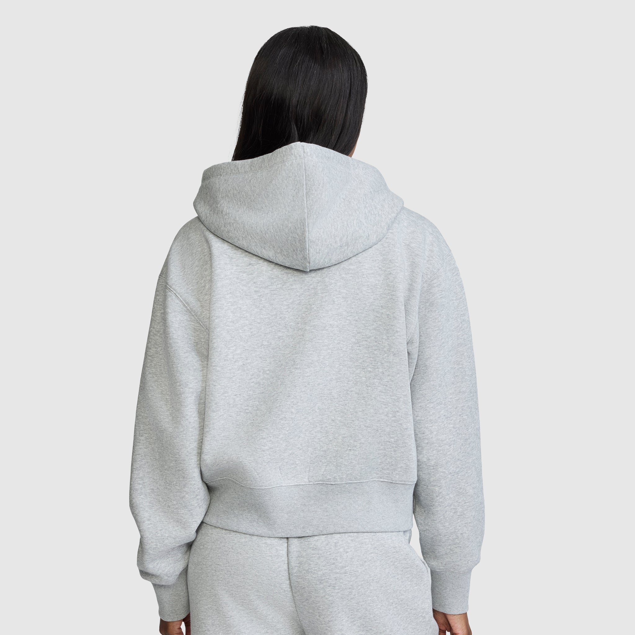 Champion Cropped Zip-Up Hoodie sweat zippé gris coton