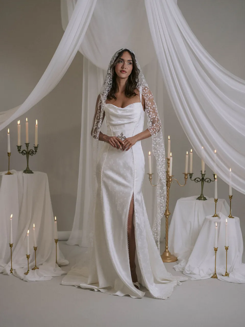 Rime Arodaky Bridal Eleanor robe de mariée satin jacquard
