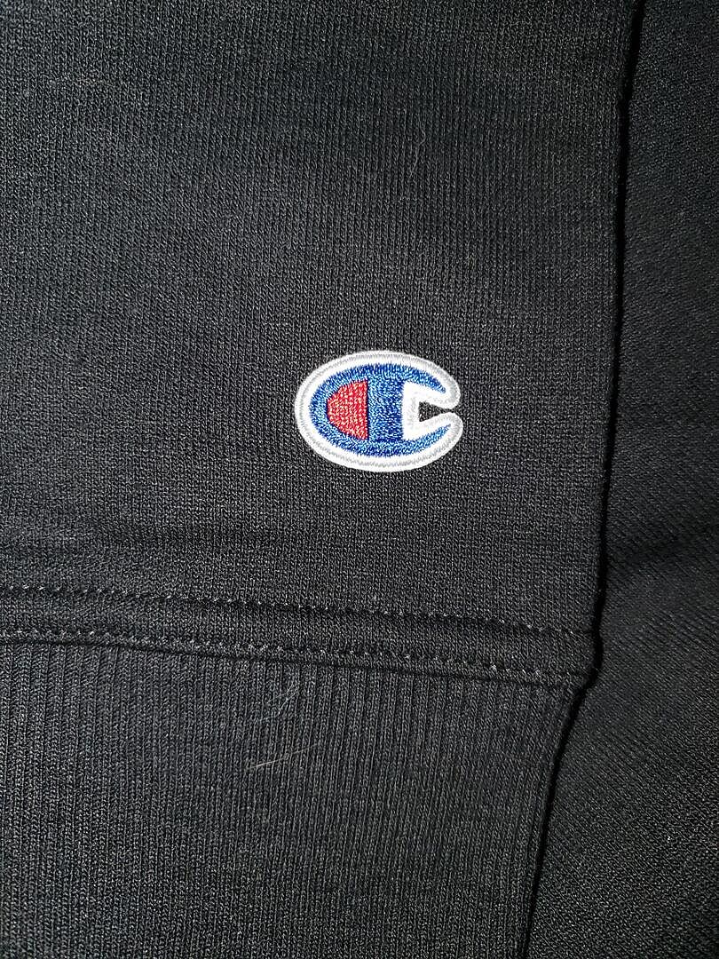 Champion Powerblend Script Logo Sweat Gris chiné coupe ample